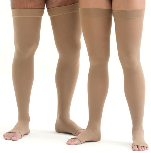 Thigh high compression stocking + waist attachment CCL3 mediven plus
